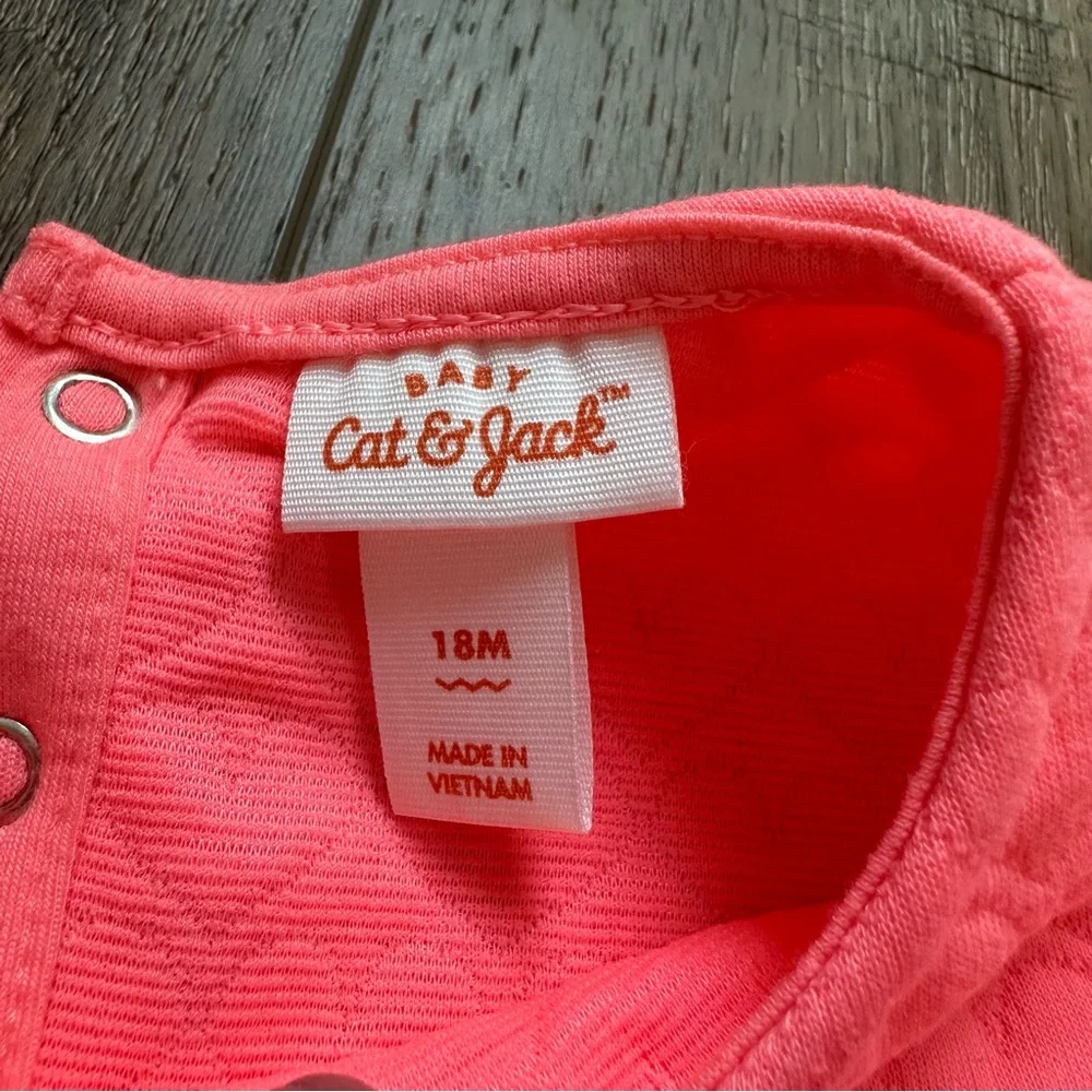 NEW! Cat & Jack Pink Quilted Top‎ w/ Floral Leggings Set, Valentine’s Day, 18m